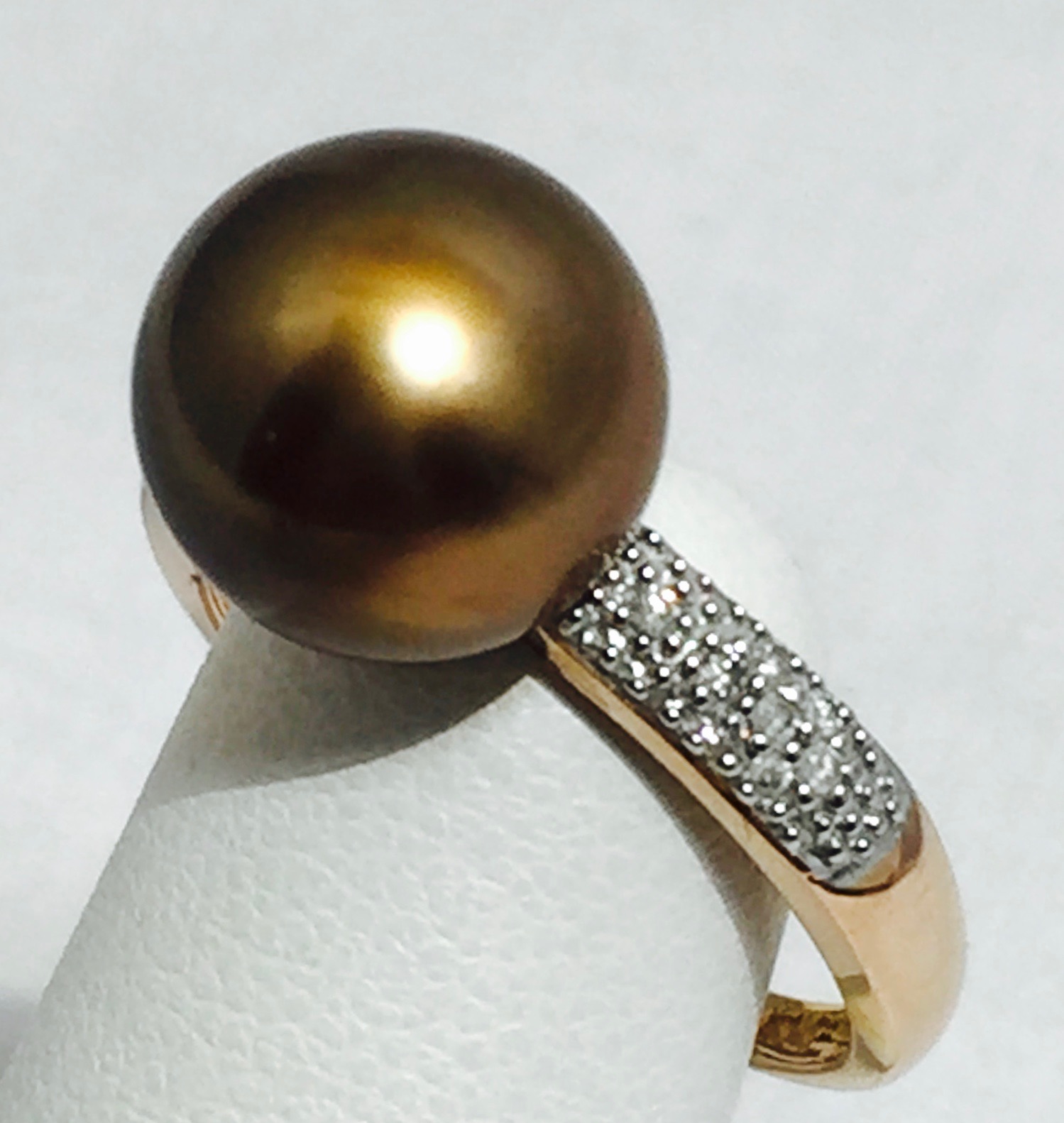 chocolate tahitian pearl ring